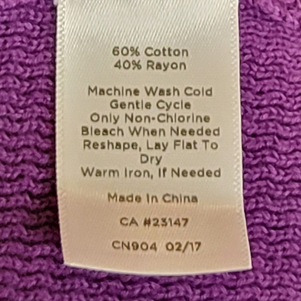 Talbots Vibrant Purple Open Women's Cardigan Size 1X - Picture 5 of 6